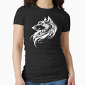 Wolf Silhouette, Legendary Animals, Tribal Art Fitted - Adult & Kids T-Shirts, Sweatshirts & Hoodies apparel design preview 1