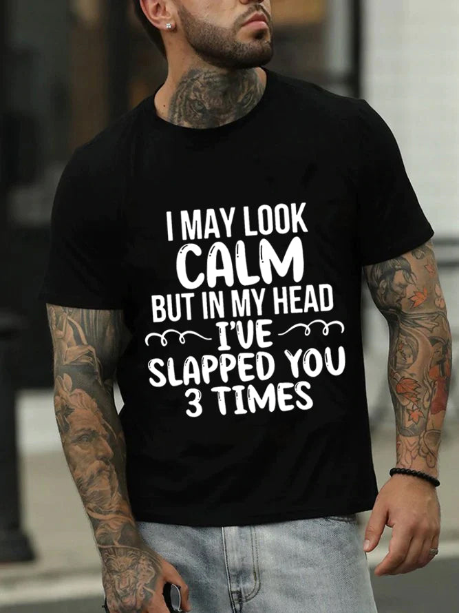 I May Look Calm Print Men Slogan - Adult & Kids T-Shirts, Sweatshirts & Hoodies apparel design preview 3