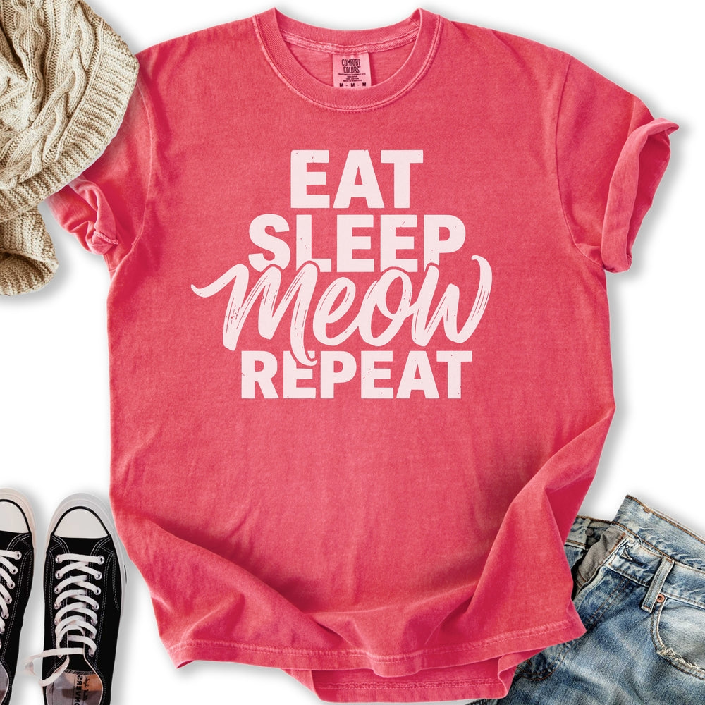 Meow Repeat - Adult & Kids T-Shirts, Sweatshirts & Hoodies apparel design preview 1