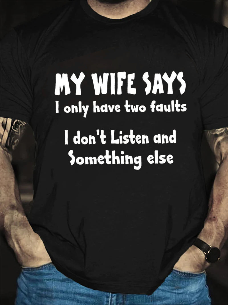 MY WIFE SAYS Print Men Slogan - Adult & Kids T-Shirts, Sweatshirts & Hoodies apparel design preview 4