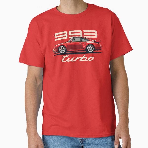 Porsche 993 Turbo red on illustration - Adult & Kids T-Shirts, Sweatshirts & Hoodies apparel design preview 1