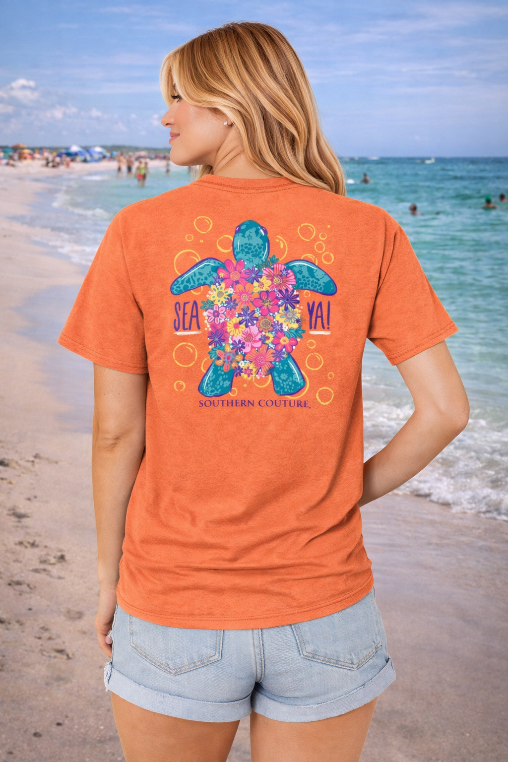 Southern Couture Sea Ya Turtle Comfort Colors - Adult & Kids T-Shirts, Sweatshirts & Hoodies apparel design preview 1
