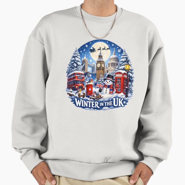 Winter in the UK Festive London Christmas - Adult & Kids T-Shirts, Sweatshirts & Hoodies apparel design preview 1