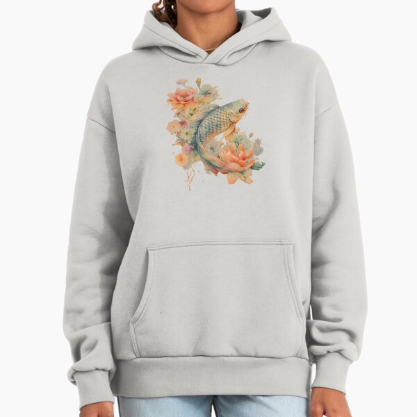 "Floral Japanese Koi Fish." - Adult & Kids T-Shirts, Sweatshirts & Hoodies apparel design preview 1