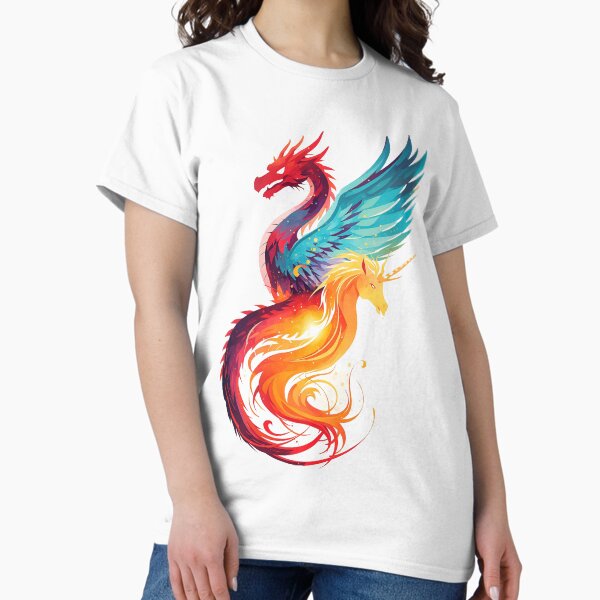 Elemental Fantasy Dragon Phoenix Unicorn Art - Adult & Kids T-Shirts, Sweatshirts & Hoodies apparel design preview 1