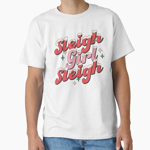Sleigh girl, cute retro vintage christmas print - Adult & Kids T-Shirts, Sweatshirts & Hoodies apparel design preview 1