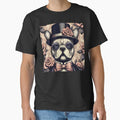 French Bulldog Floral Rose Elegance Retro Vintage - Adult & Kids T-Shirts, Sweatshirts & Hoodies apparel design preview 1