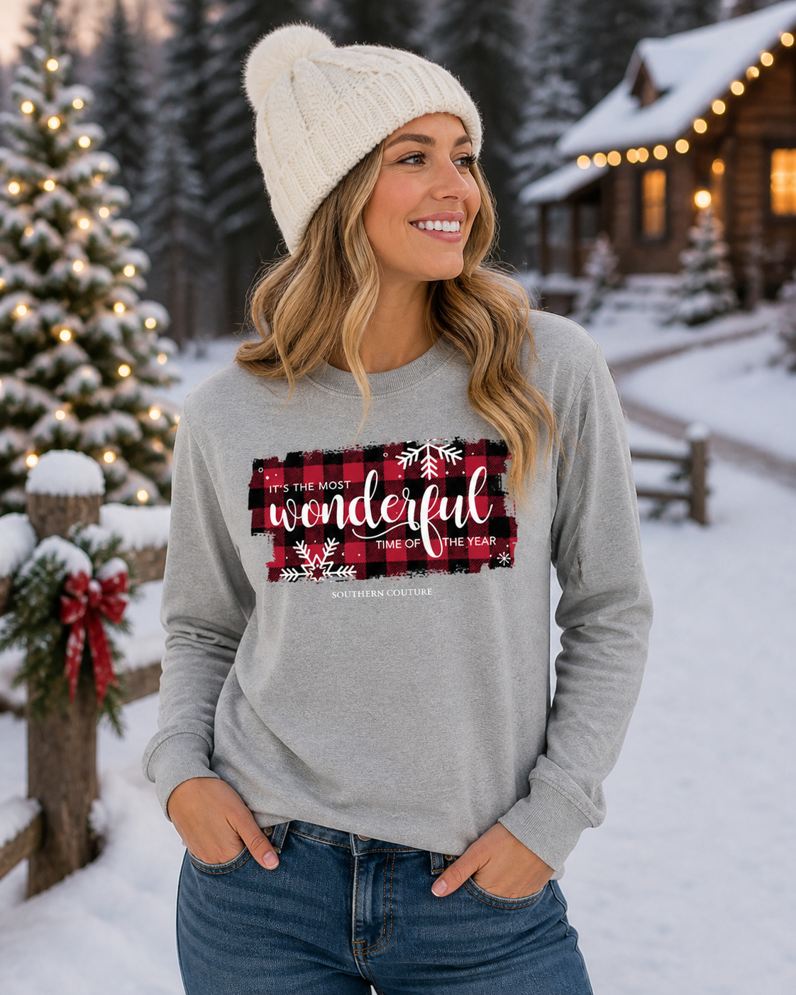 SALE Southern Couture Plaid Wonderful Holiday Soft - Adult & Kids T-Shirts, Sweatshirts & Hoodies apparel design preview 1
