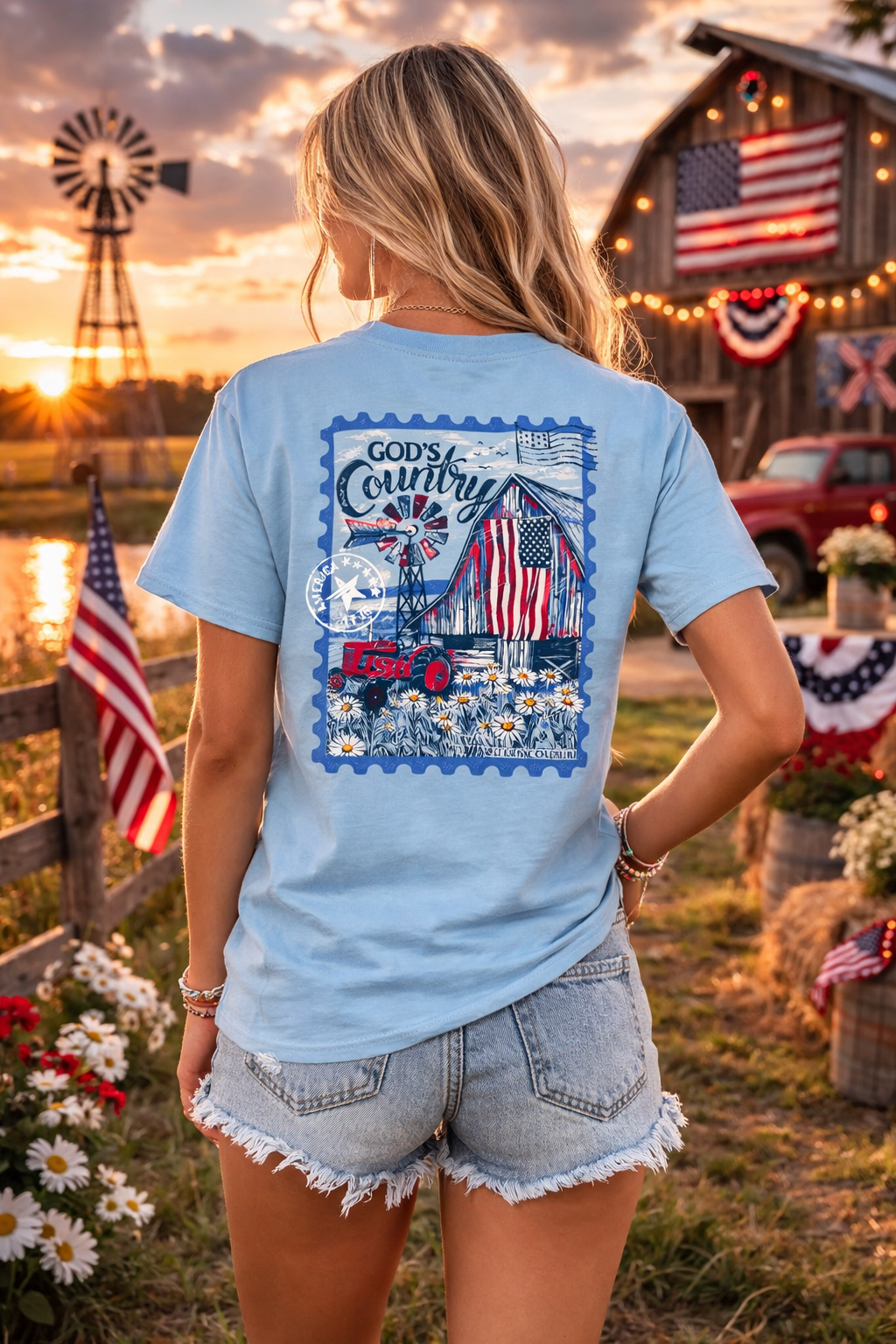 Southern Couture Classic Gods Country Barn USA - Adult & Kids T-Shirts, Sweatshirts & Hoodies apparel design preview 1