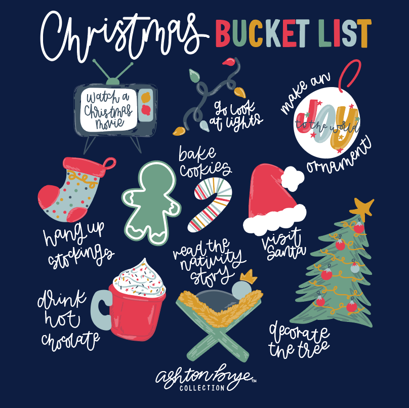 Southernology Ashton Brye Christmas Bucket List - Adult & Kids T-Shirts, Sweatshirts & Hoodies apparel design preview 2