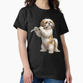 Shih Tzu Playing Flute Player Flutist Dog Lover - Adult & Kids T-Shirts, Sweatshirts & Hoodies apparel design preview 1