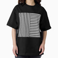 Black and White Harlequin Diamonds Stripes - Adult & Kids T-Shirts, Sweatshirts & Hoodies apparel design preview 1