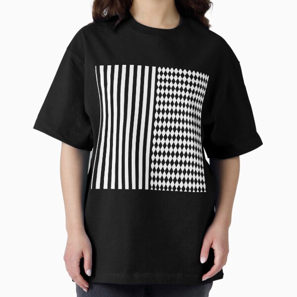 Black and White Harlequin Diamonds Stripes - Adult & Kids T-Shirts, Sweatshirts & Hoodies apparel design preview 1