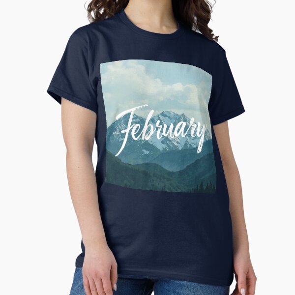 February Mountain Landscape - Adult & Kids T-Shirts, Sweatshirts & Hoodies apparel design preview 1