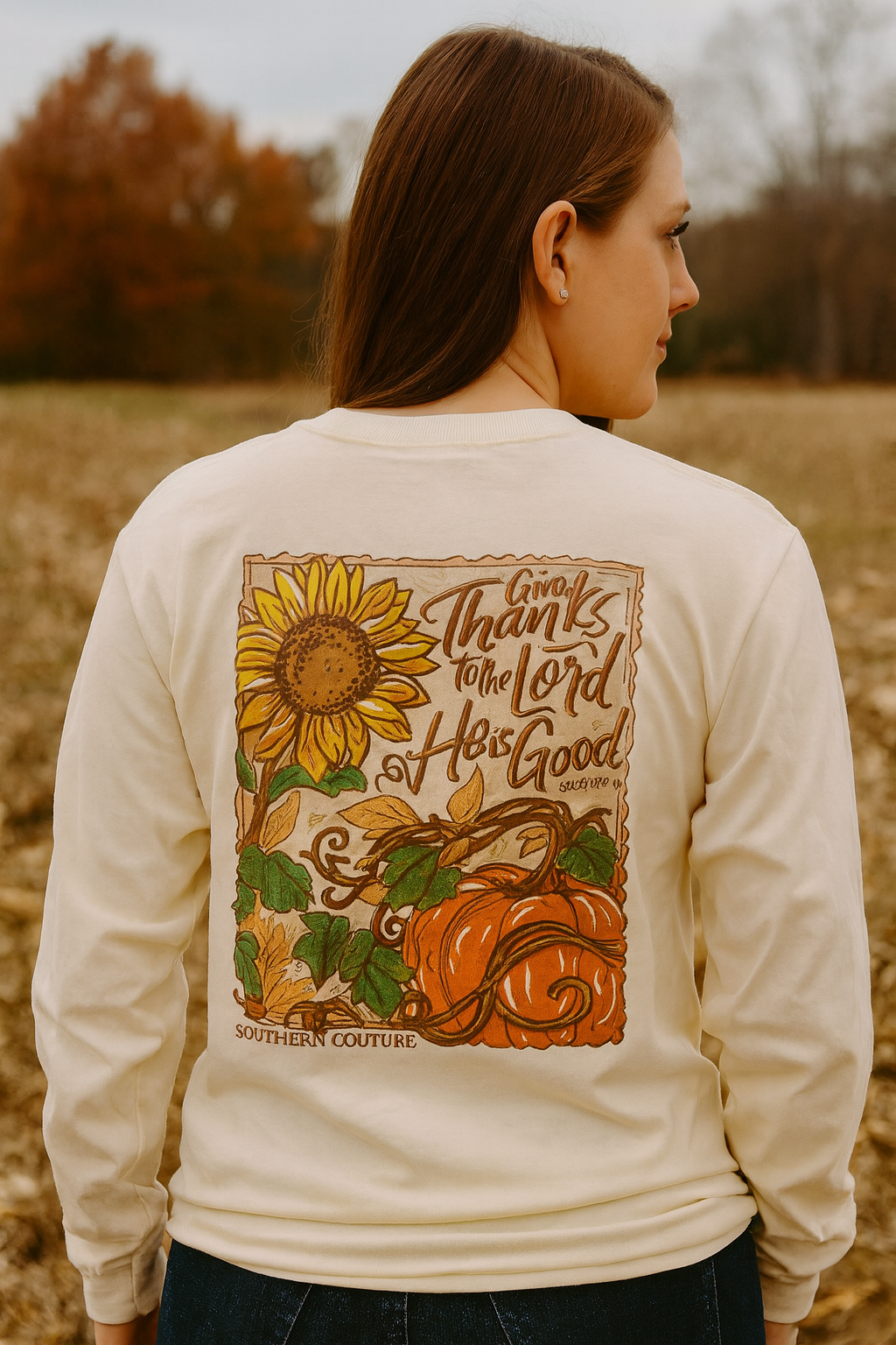 Southern Couture Classic Give Thanks To The Lord Fall - Adult & Kids T-Shirts, Sweatshirts & Hoodies apparel design preview 1