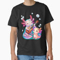 Cute axolotl with guitar Glowing cartoon duo - Adult & Kids T-Shirts, Sweatshirts & Hoodies apparel design preview 1