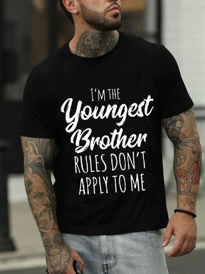 I'm The Youngest Brother Print Men Slogan - Adult & Kids T-Shirts, Sweatshirts & Hoodies apparel design preview 3