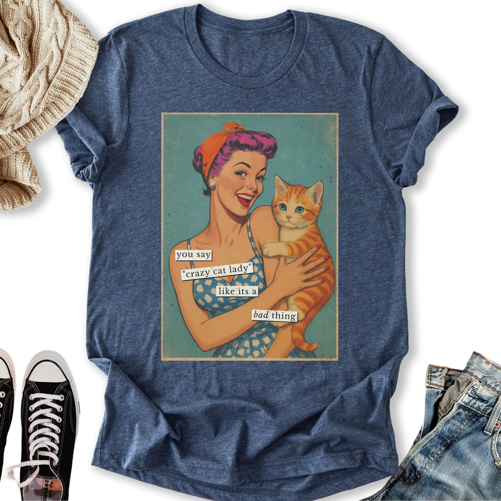Retro Crazy Cat Lady - Adult & Kids T-Shirts, Sweatshirts & Hoodies apparel design preview 1