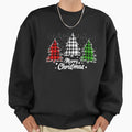 Merry Christmas Tree Buffalo Plaid Red White For Xmas - Adult & Kids T-Shirts, Sweatshirts & Hoodies apparel design preview 1