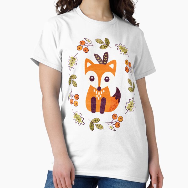 Little Red Fox with Autumn Berries - Adult & Kids T-Shirts, Sweatshirts & Hoodies apparel design preview 1