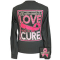 Girlie Girl Love And A Cure Cancer - Adult & Kids T-Shirts, Sweatshirts & Hoodies apparel design preview 1