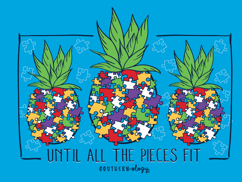 Southernology Until All The Pieces Fit Autism Classic - Adult & Kids T-Shirts, Sweatshirts & Hoodies apparel design preview 2