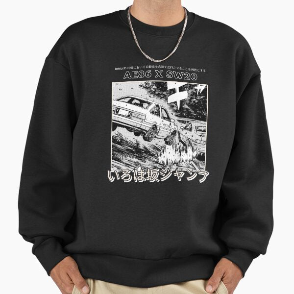 AE86 vs SW20 IROHAZAKA Jump - Adult & Kids T-Shirts, Sweatshirts & Hoodies apparel design preview 1