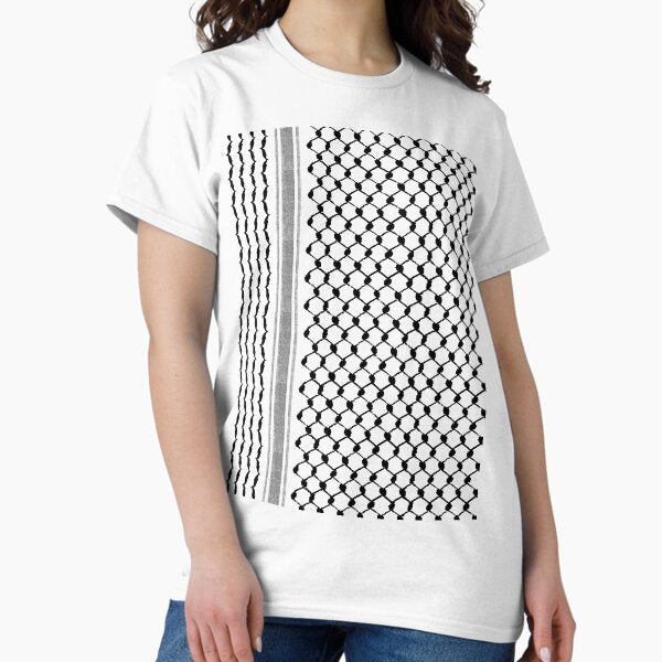 Palestinian Hatta Kufiya Folk Pattern #2-Black, - Adult & Kids T-Shirts, Sweatshirts & Hoodies apparel design preview 1