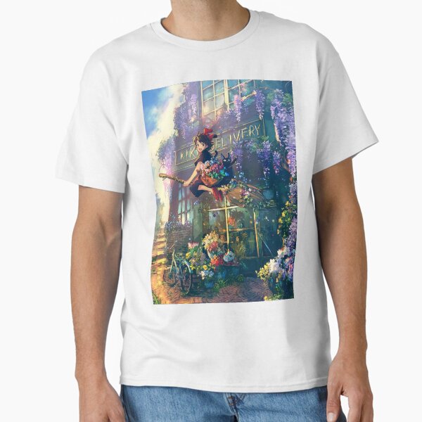 Cute kawaii art girl [kiki's] go -%[ghiblis]%- flying - Adult & Kids T-Shirts, Sweatshirts & Hoodies apparel design preview 1