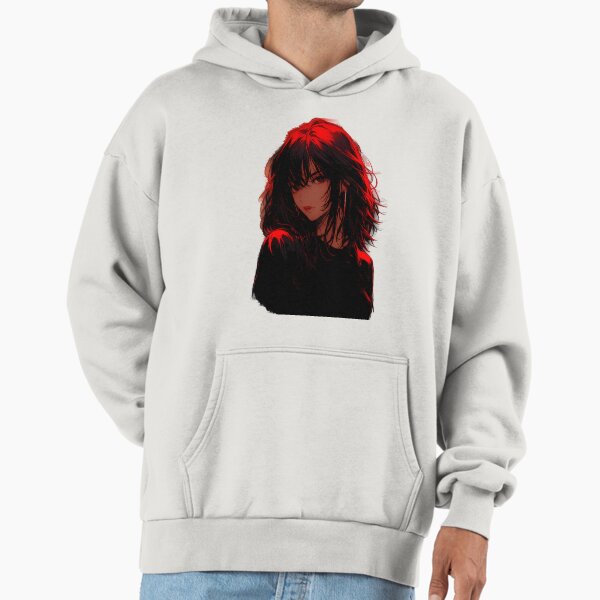 Red Neon Anime Girl Dark Retro 90s Aesthetic - Adult & Kids T-Shirts, Sweatshirts & Hoodies apparel design preview 1