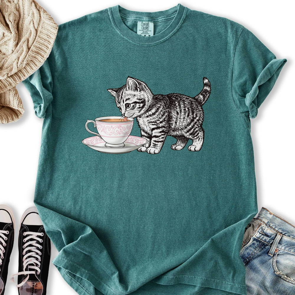 Tea Cup Kitten - Adult & Kids T-Shirts, Sweatshirts & Hoodies apparel design preview 2