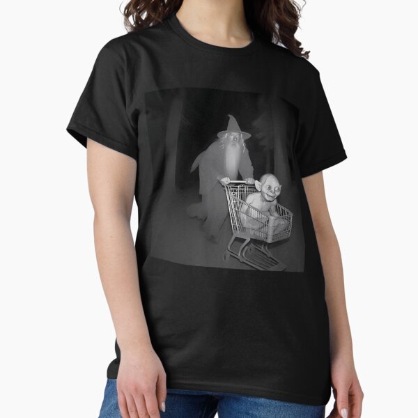Grey Wizard Pushing Gollum Meme - Adult & Kids T-Shirts, Sweatshirts & Hoodies apparel design preview 1