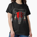 Buffalo Skull and Feathers (Red) - Adult & Kids T-Shirts, Sweatshirts & Hoodies apparel design preview 1