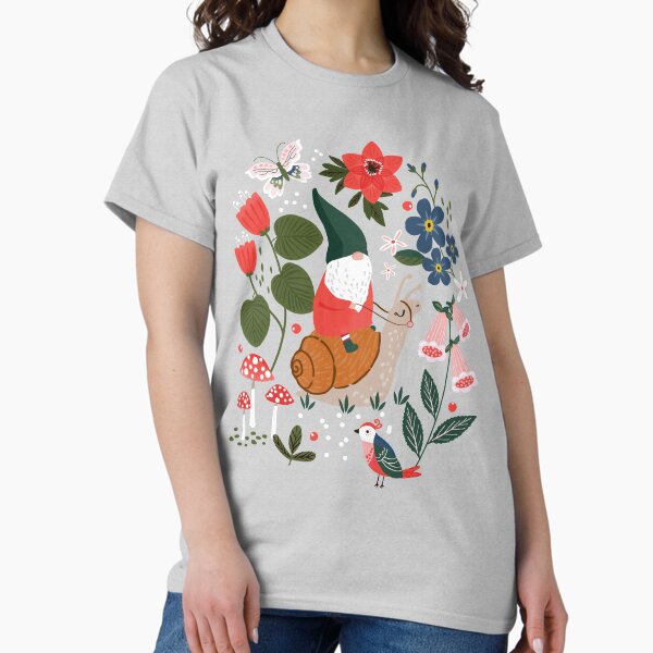 Whimsical garden gnome riding snail - Adult & Kids T-Shirts, Sweatshirts & Hoodies apparel design preview 1