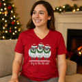 SALE Sassy Frass Joy To The World Holiday V-Neck - Adult & Kids T-Shirts, Sweatshirts & Hoodies apparel design preview 1