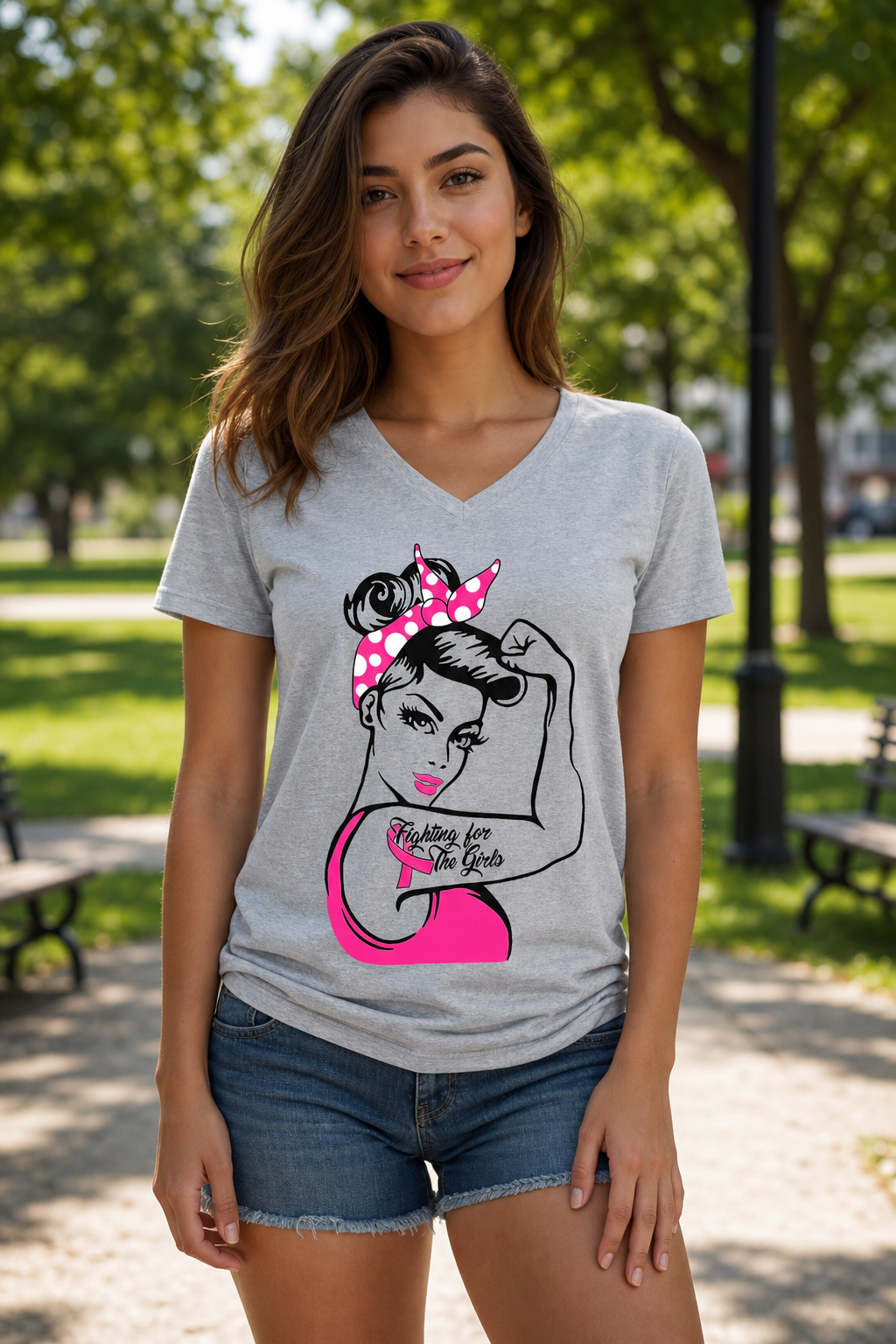Southern Chics Breast Cancer Pink Ribbon Canvas - Adult & Kids T-Shirts, Sweatshirts & Hoodies apparel design preview 1