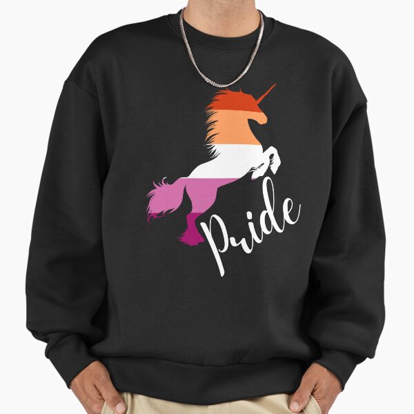 LGBTQ Pride, Unicorn in Lesbian Flag Colors - Adult & Kids T-Shirts, Sweatshirts & Hoodies apparel design preview 1