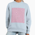 Retro Floral Checkerboard Pattern Pastel Magenta - Adult & Kids T-Shirts, Sweatshirts & Hoodies apparel design preview 1