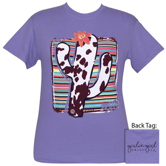 Girlie Girl Originals Preppy Serape Cactus Cow Print - Adult & Kids T-Shirts, Sweatshirts & Hoodies apparel design preview 1