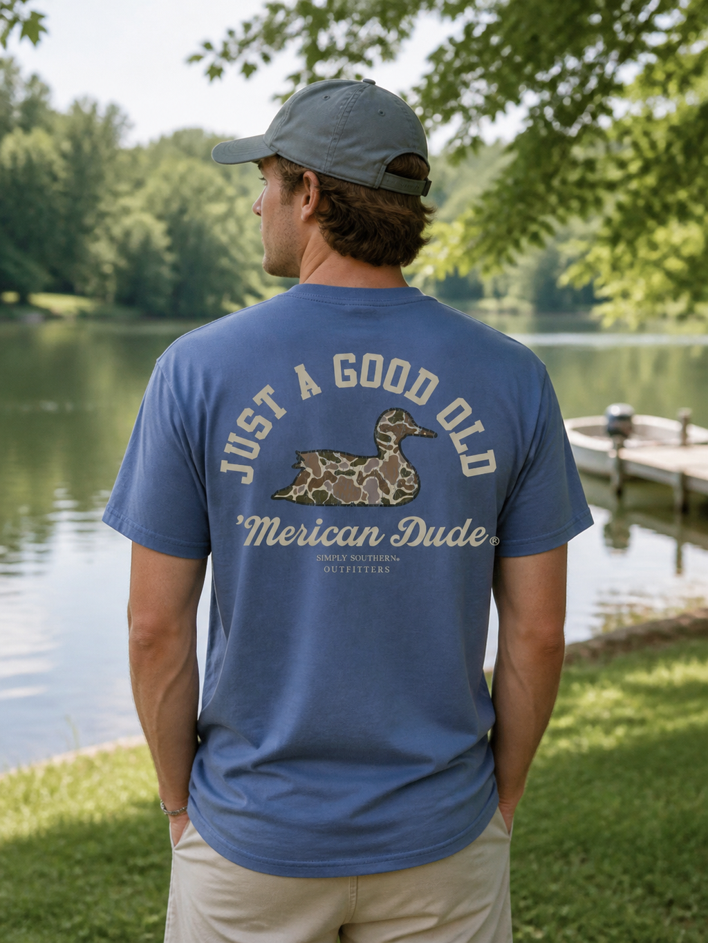 Simply Southern Merican Dude Camo Duck Mineral Washed - Adult & Kids T-Shirts, Sweatshirts & Hoodies apparel design preview 1