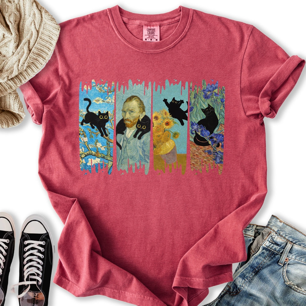 Van Goghs Cat - Adult & Kids T-Shirts, Sweatshirts & Hoodies apparel design preview 2