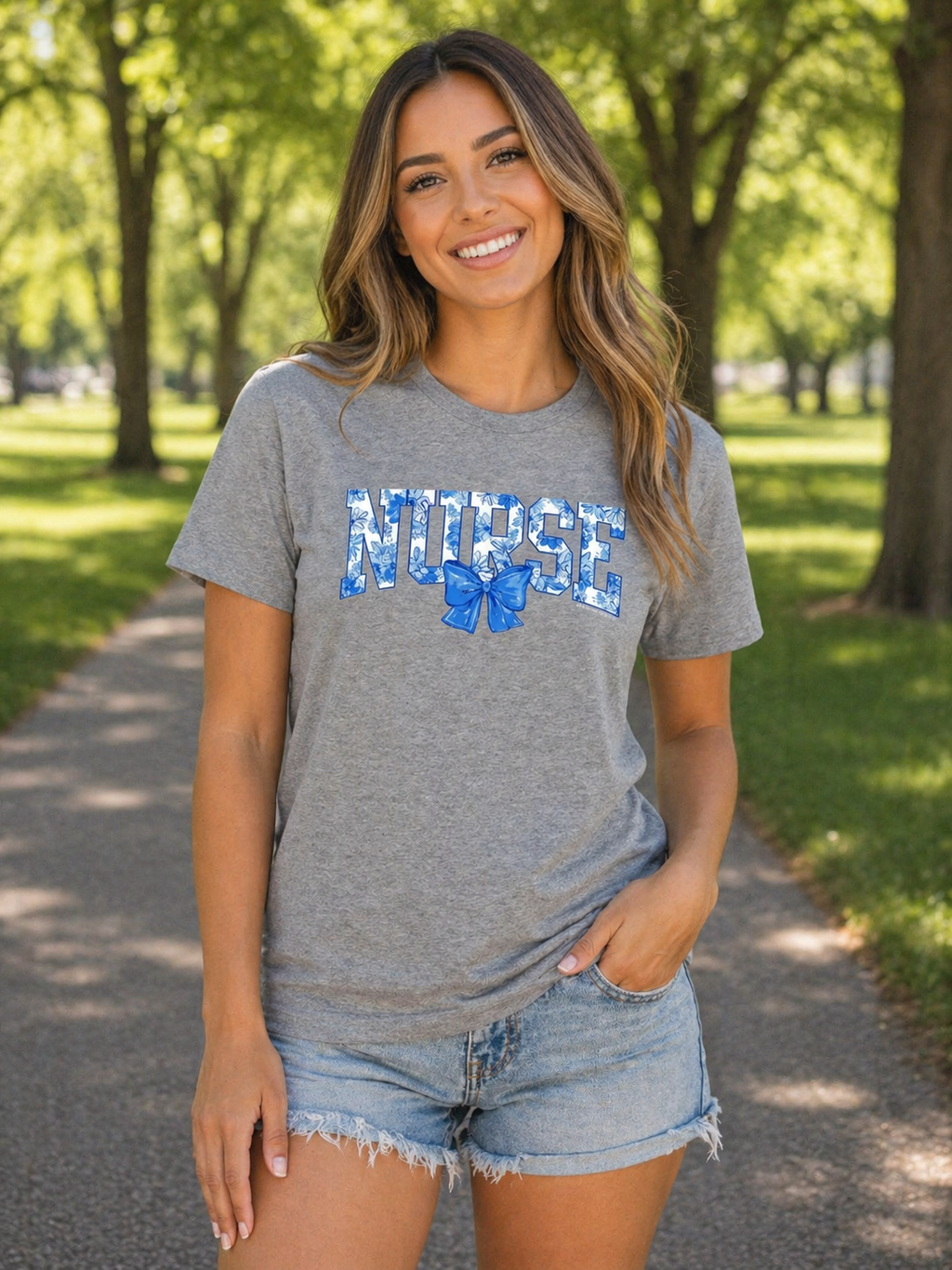Southern Couture Soft Nurse With Bow - Adult & Kids T-Shirts, Sweatshirts & Hoodies apparel design preview 1