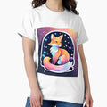 Fox in pastel tones against a galaxy background - Adult & Kids T-Shirts, Sweatshirts & Hoodies apparel design preview 1