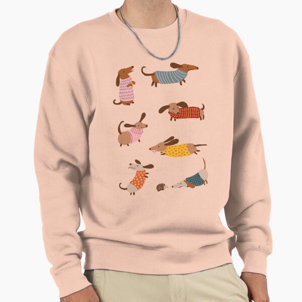 Cute Dachshunds in Winter Sweaters - Adult & Kids T-Shirts, Sweatshirts & Hoodies apparel design preview 1