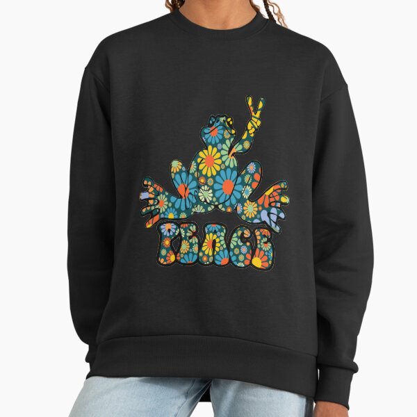 Flower Power Peace Frog - Adult & Kids T-Shirts, Sweatshirts & Hoodies apparel design preview 1