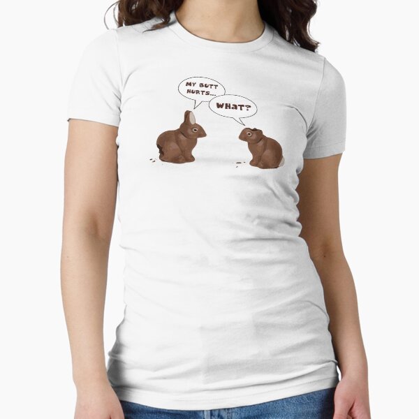 Chocolate Easter Bunny Rabbits Butt Hurts Fitted - Adult & Kids T-Shirts, Sweatshirts & Hoodies apparel design preview 1