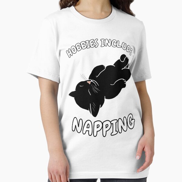 Hobbies Include Napping Sleeping Black Cat - Adult & Kids T-Shirts, Sweatshirts & Hoodies apparel design preview 1