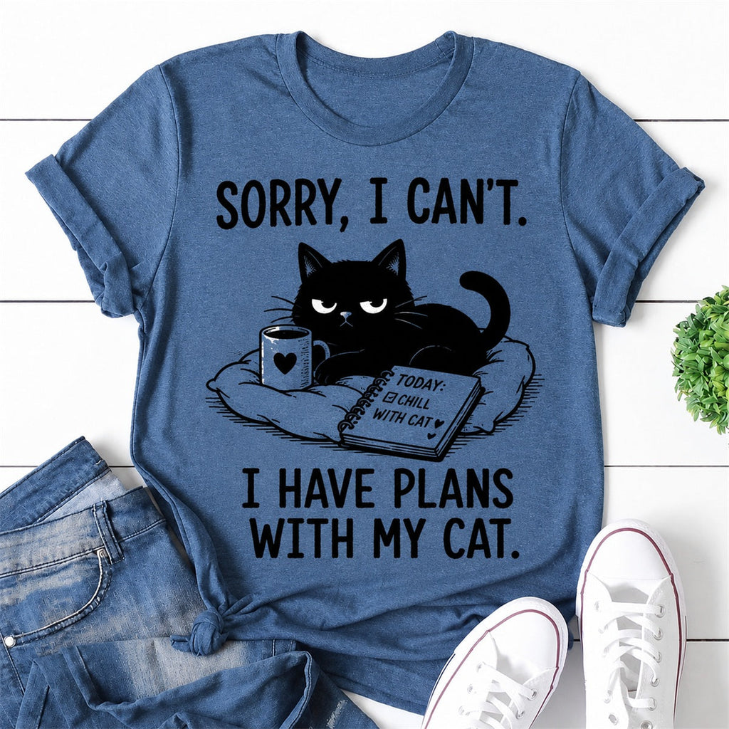 Sorry, I Can't Cat Print Women Slogan - Adult & Kids T-Shirts, Sweatshirts & Hoodies apparel design preview 1