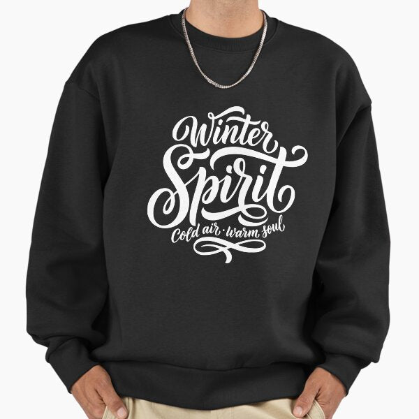 Winter Spirit Cozy Typography Design (White) - Adult & Kids T-Shirts, Sweatshirts & Hoodies apparel design preview 1