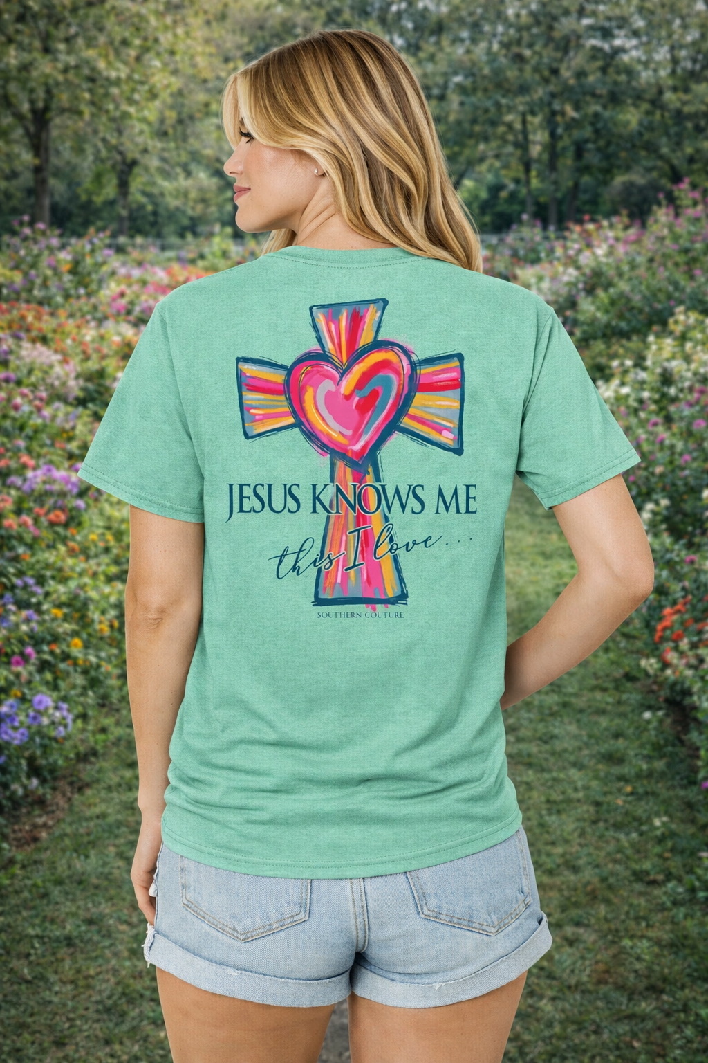 Southern Couture Jesus Knows Me Comfort Colors - Adult & Kids T-Shirts, Sweatshirts & Hoodies apparel design preview 1